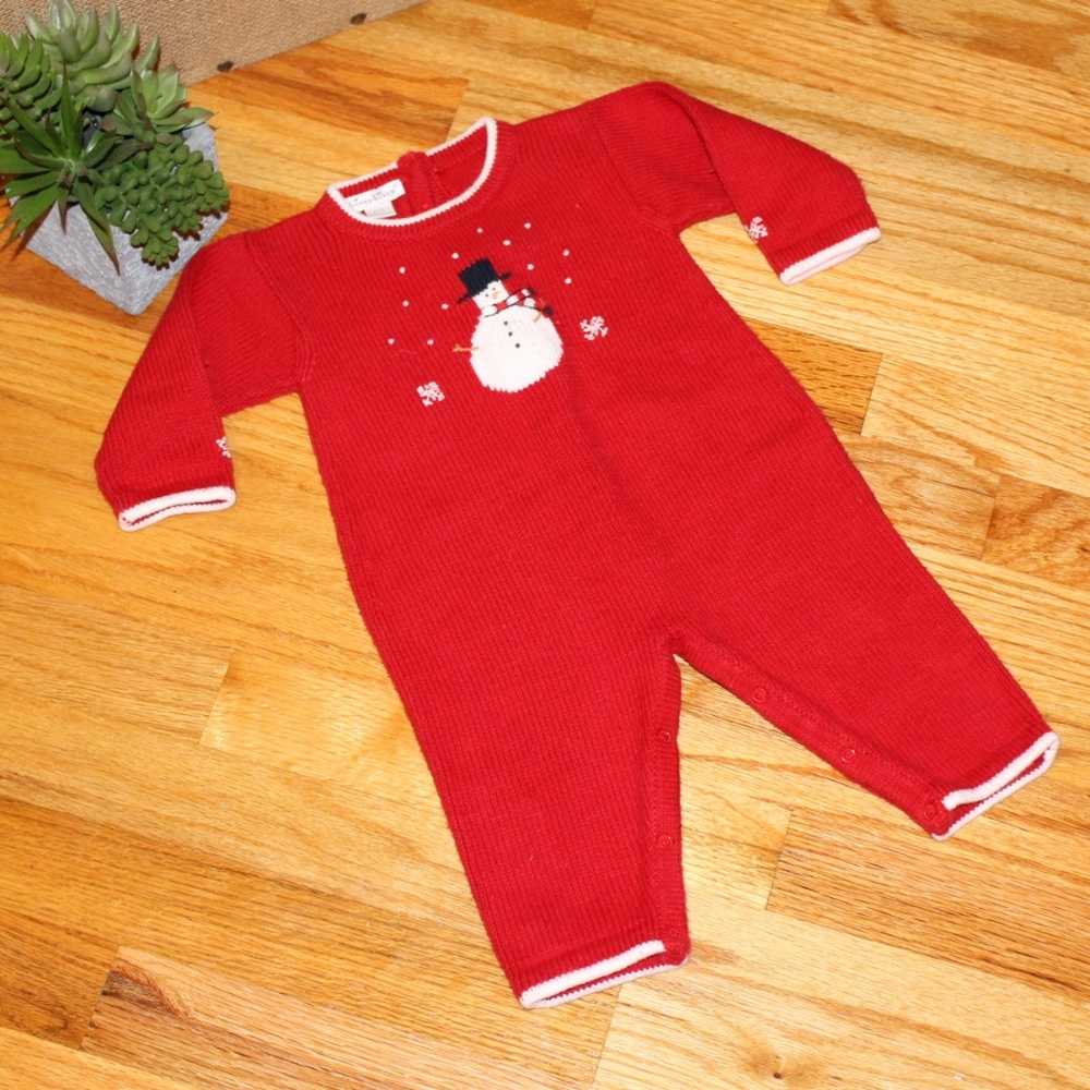 Kissy Kissy Snowman Baby Jumpsuit Size 6-9 Months